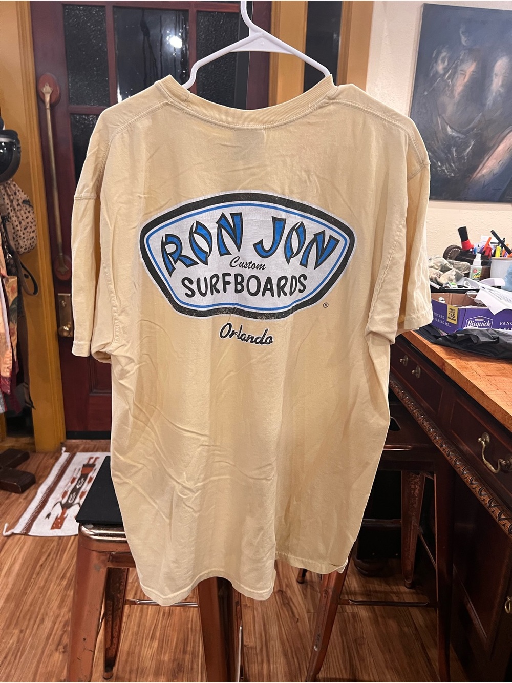 Ron Jon Orlando Short Sleeve Surfboards Tee with Blue Logo